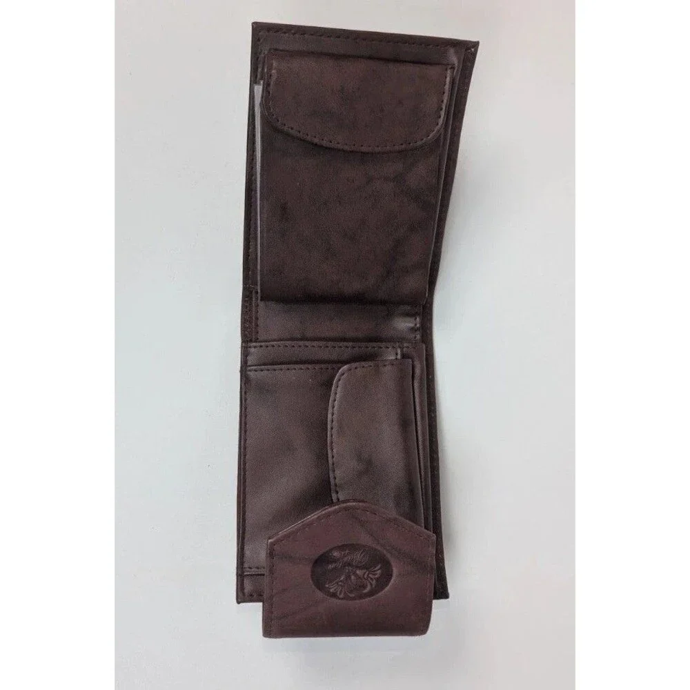 Buxton Genuine Leather Wallet Brown Bifold Organizer Coin Pocket ID Holder NIB